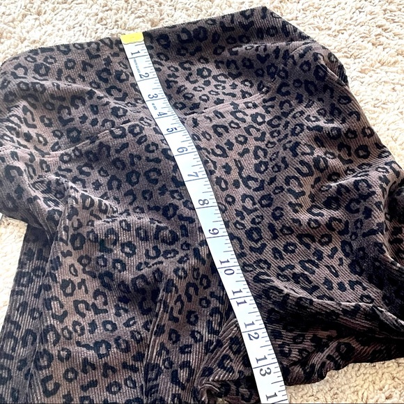 Khakis & Co Suave Women’s Knit Corduroy Leggings Leopard Print Espresso Petite S - Picture 14 of 16